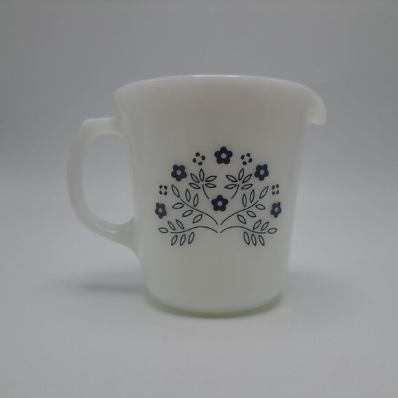 Pyrex Corning Ware Summer Expressions Blue Flower Creamer Vintage - Picture 5 of 10